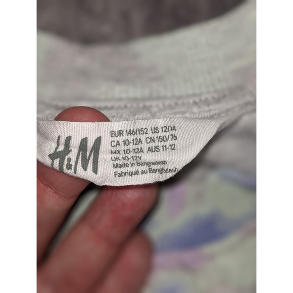H&M Long Beach‎ Tie Dye Sweatshirt Girls Pullover Crew Neck Pastel Y2K  L 10/12 - Picture 4 of 8